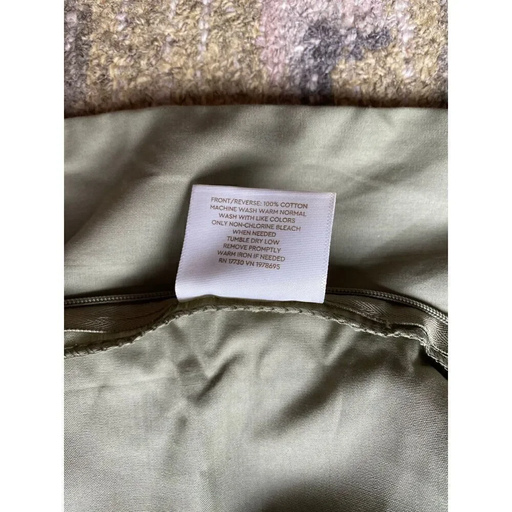 Threshold Green Ticking Stripes Bed Pillow Sham Set